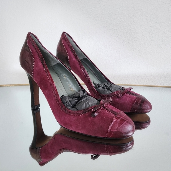 Vintage Rebeca Sanver boch leather pump high heels size 9 - Picture 1 of 11